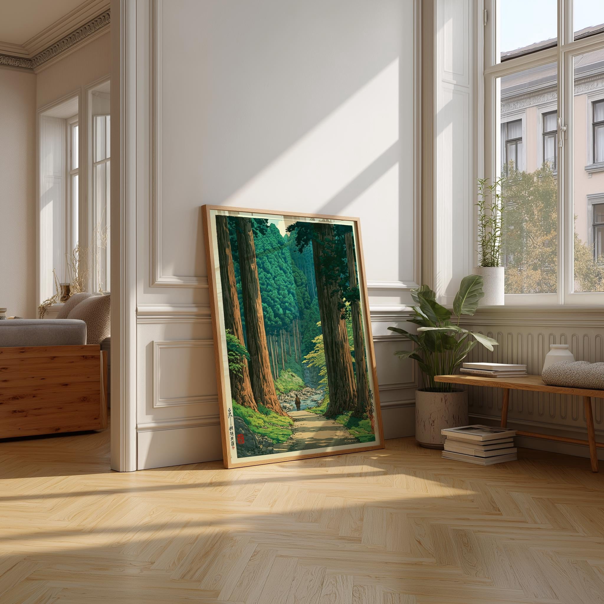 Japanese Forest Path Poster Serene Nature Artwork Vintage Japan ...