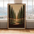 Japanese Forest Winding Path Wall Art Print, Olive Green Sand Minimal ...