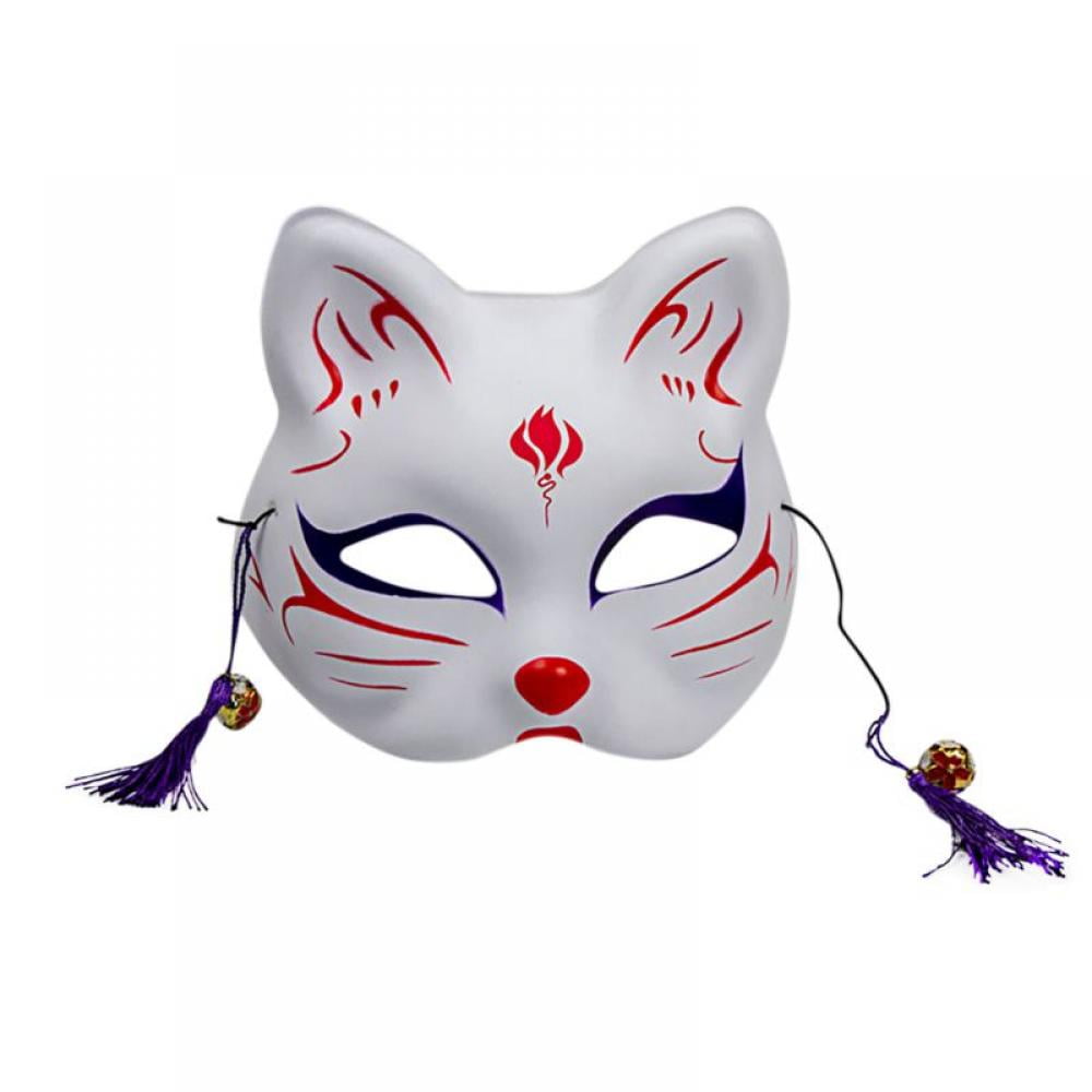 Japanese Fox Cat Cute Cosplay Half Mask Masquerade Halloween Kids Adult Men  Women Costume Mask - Walmart.com