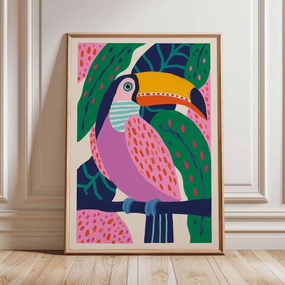 Japanese Frog Ink Print, Deep Magenta Woodblock-Style Illustration, Gallery Decor, Modern Poster, Room Aesthetic, Modern Decorative Print For Bedroom Living Room, Unframed Poster 8X10