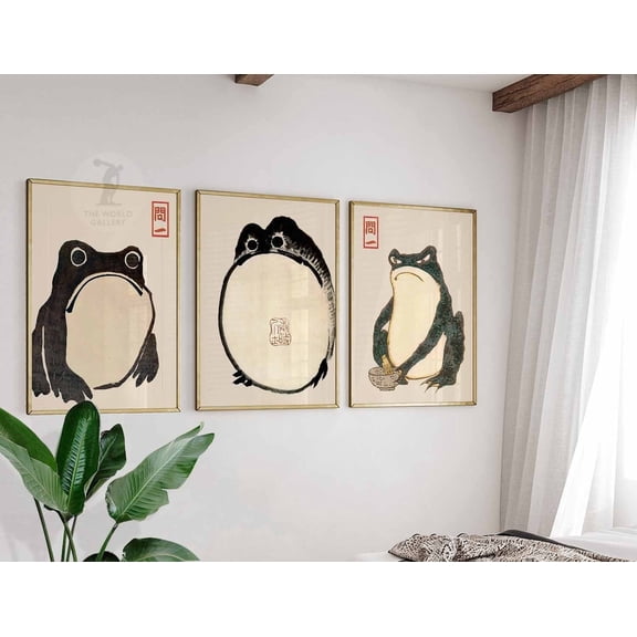 Japanese Frog Posters Japanese Frog Prints Matsumoto Hoji Wall Art Decor Animal Art Animal Poster Gift A1A2A3A4 Set 3