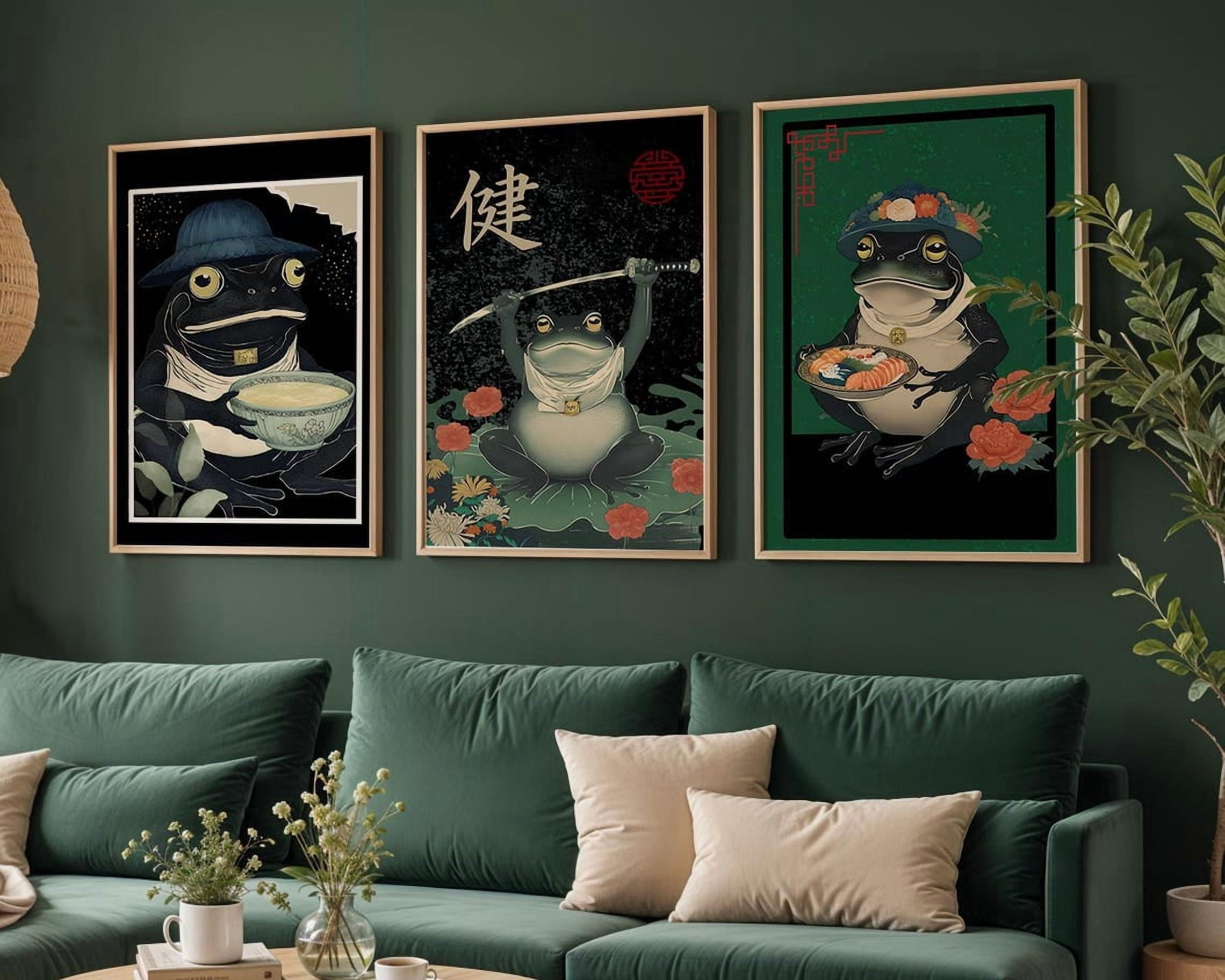 Japanese Frog Prints Set Of 3, Shoji Matsumoto Inspired Wall Art ...