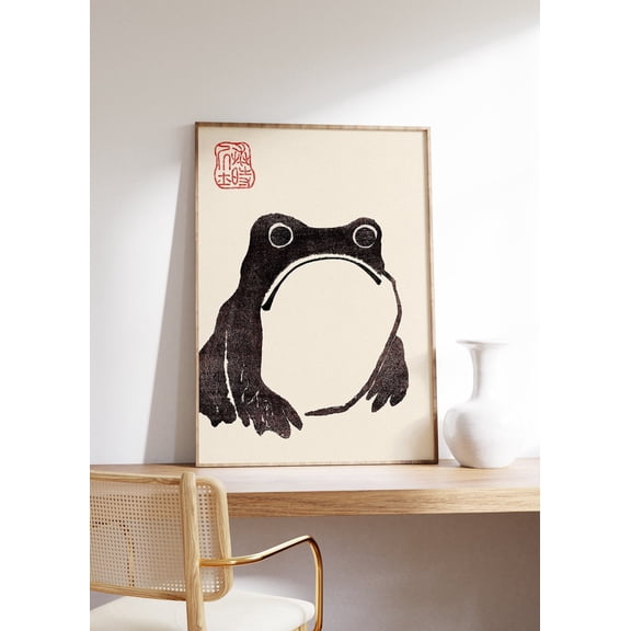 Japanese Frog Wabi Sabi Animal Wall Decor Unframed Paper Print