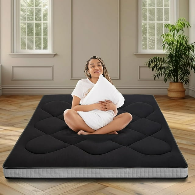 Japanese Futon Floor Mattress Queen Size 60"x 80", Floor Mattress Pad