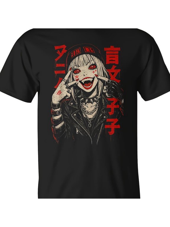 Japanese Futuristic Techwear Anime Graphic T-Shirt Retro Streetwear Tee Style