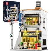 Japanese Game Store Building Blocks with Light, 2 in 1 Japanese Street View House Model Set 66503, Creative Modern Construction Toy, Collectible for Adults