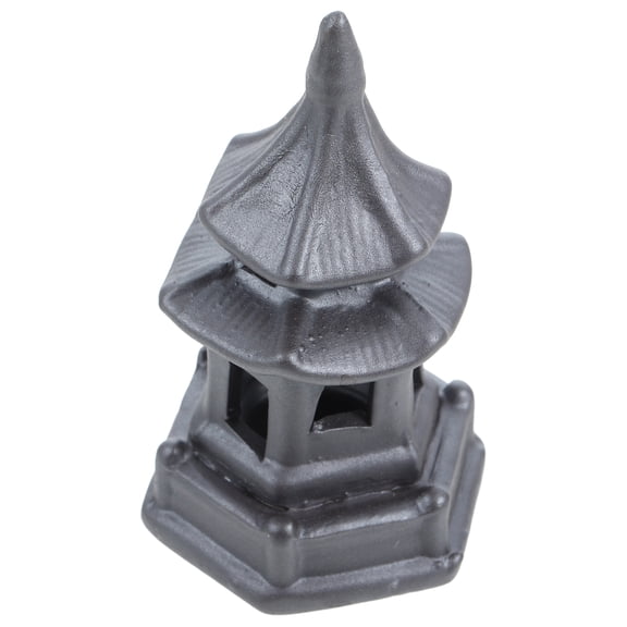 SOPOTUTU Durable Grey Ceramic Micro Landscape Tower Decor for Flowerpot and Yard Use