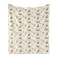 thumbnail image 1 of Japanese Garden Soft Flannel Fleece Throw Blanket, Painting of Lemons Leaves and Flowers Flourishing Botanical Art, Cozy Plush for Indoor and Outdoor Use, 50" x 70", Multicolor, by Ambesonne, 1 of 5