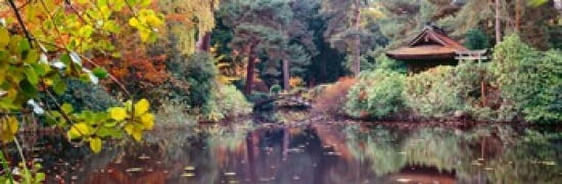 Japanese Garden in autumn Tatton Park Cheshire England Canvas Art - Panoramic Images (18 x 6)