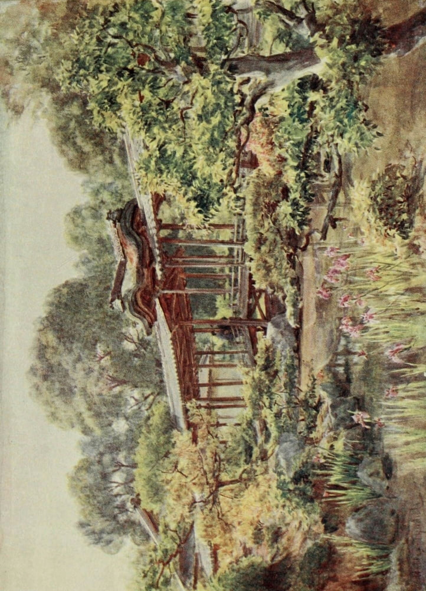 Japanese Gardens 1912 Canvas Art - Walter Tyndale (24 x 36)