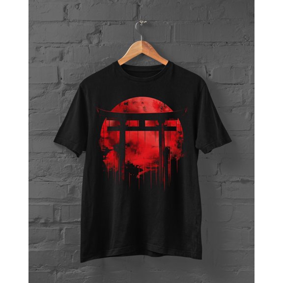 Japanese Gates Print Shirt | Japanese Torii Shirt | Harajuku | Y2K Top | Japanese Streetwear | Anime Shirt | Y2K Clothing | Torii Shirt