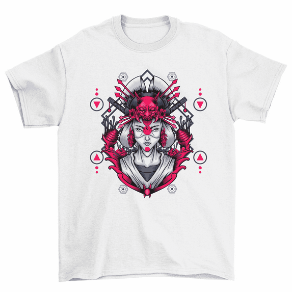Japanese Geisha Warrior Samurai Woman T-Shirt Unisex