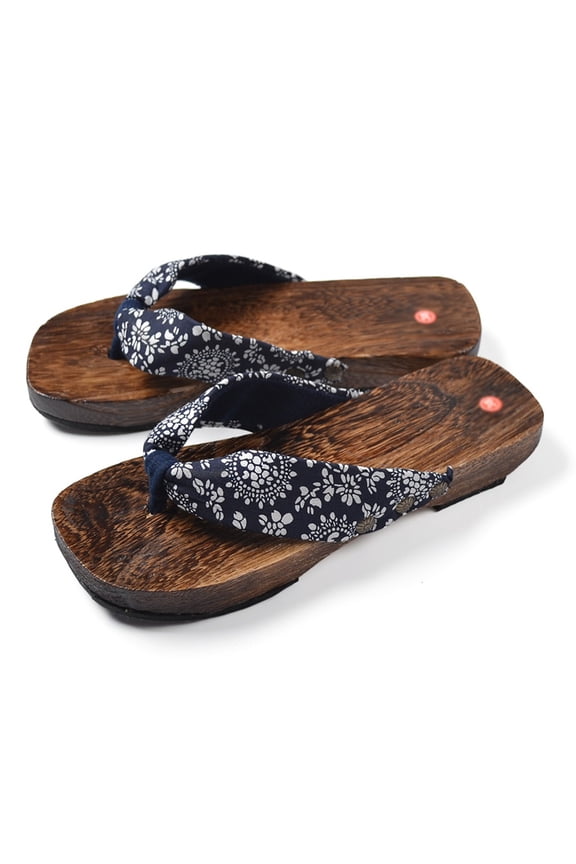 Japanese Geta Wooden Clogs Sandals Japan Traditional Shoes Geta Wood Flip Flops,Womens Japanese Style Wood Clog Flip Flops Shoes Anti-Skid Floral Mules Slippers Wooden Geta