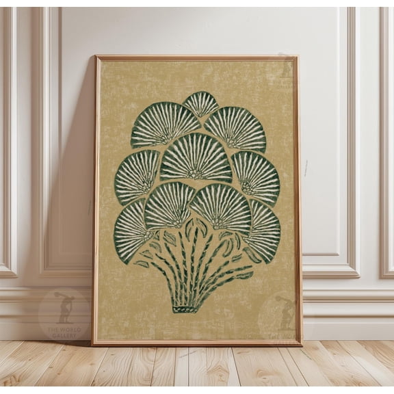 Japanese Ginkgo Tree Poster Minimalist Botanical Zen Nature Wall Art, Unframed Poster
