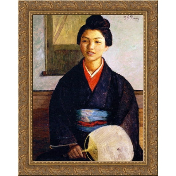 Japanese Girl 24x20 Gold Ornate Wood Framed Canvas Art by Lilla Cabot Perry