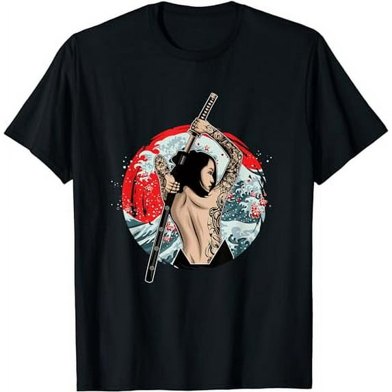 Japanese Girl Samurai Sinobi Fighter Ninja Martial Art Kendo T-Shirt