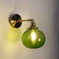 thumbnail image 1 of Japanese Glass Wall Lamp Bedroom Bedside Nordic Minimalist Arm Wall Lights for Aisle Mirror Blue Green Clear Glass AC 110V 220V, 1 of 4
