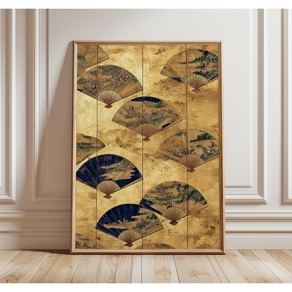 Edo Shampoo Japanese Gold Leaf Fan Art Print, Edo Period Inspired , Poster Print ...