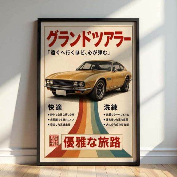 Japanese Grand Touring Retro Vintage Car Classic Coupe Automotive Garage Retro Gt Poster Unframed Paper Print