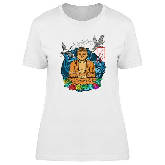 Japanese Graphic With Buddha T-Shirt Women -Image by Shutterstock, Female Large