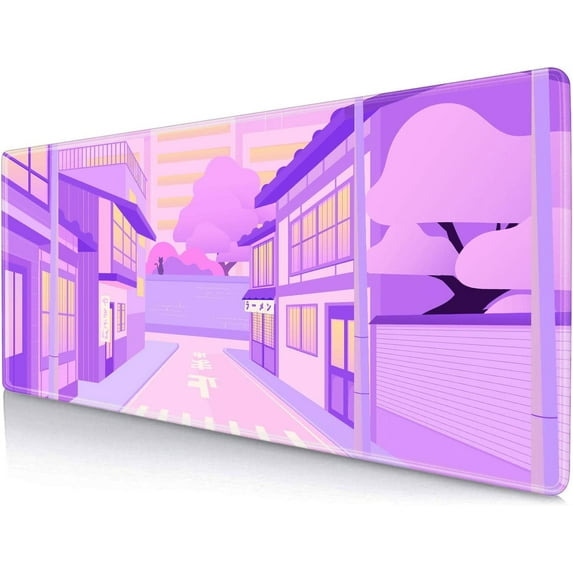 Japanese Great Wave Gaming Mouse Pad XL, Colorful Patterns Desk Mat, Gamer Aesthetic Mousepad, Extended Mousepad, Non-Slip Rubber Base Desk Pad for Office-31.5 X 11.8 Inch