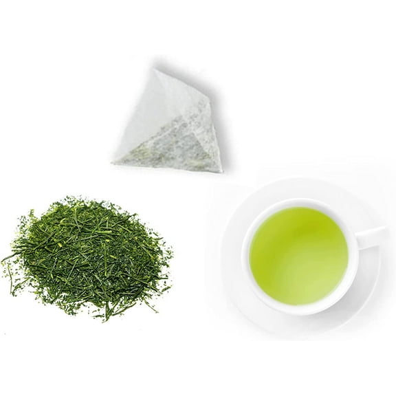 Japanese Green Tea Co Crude Green Tea – 100-Pack Authentic Aracha Japanese Green Tea Bags – All-Natural Vegan Highest Grade Green Tea Loose Tea – Rich in Antioxidants – Mild Taste