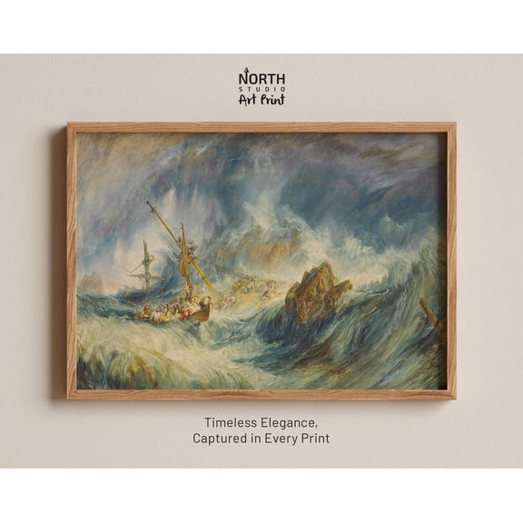 A Storm Shipwreck JMW Turner Maritime Art Print Ocean Classic Seascape Unframed Paper Poster 8x10in