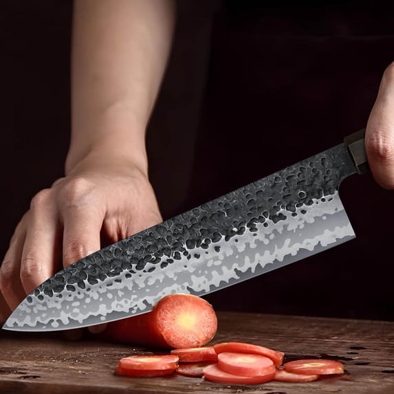Japanese Gyuto Chef Knife, 9 Layers High Carbon Steel Kitchen Knife, Professional Hand Forged Cooking Knife with Ergonomic Rosewood Handle