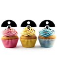 thumbnail image 1 of Japanese Hand Fan Silhouette Acrylic Cupcake Toppers 12 pcs, 1 of 1