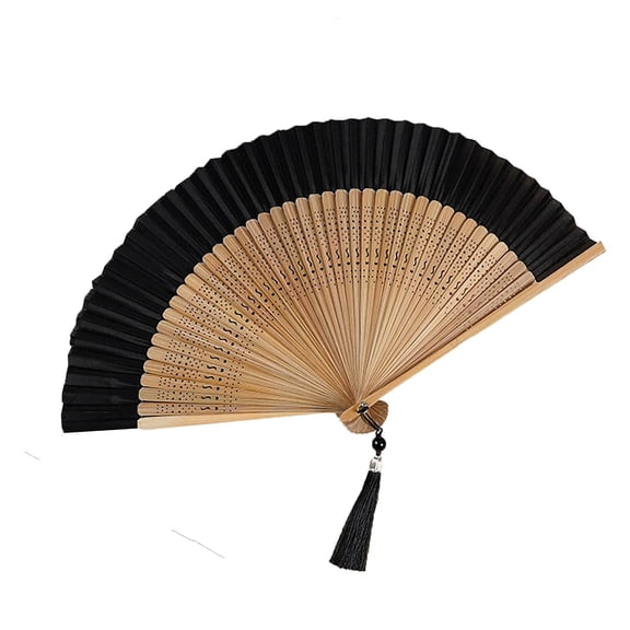 Japanese Hand Fan - Vintage Bamboo & Silk Folding Fan for Weddings, Dance Performances & Festivals, Elegant Decorative Handheld Cooling Fan
