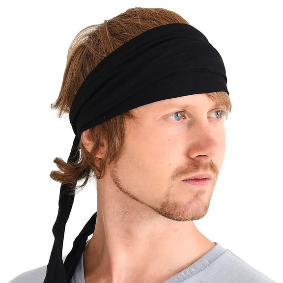 Japanese Headband Pirate Bandana - Men Ninja Head Wrap Women Hair Band Black
