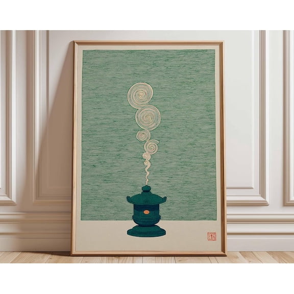 Japanese Incense Zen Meditation Wall Art Print, Unframed Paper Poster 8x10in