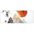 thumbnail image 1 of Japanese Ink Mountain Mouse Pad Black White Bamboo Red Sun Watercolor Sumi-E Extended Desk Mat 80X30 cm Non-Slip Rubber Base Stitched Edge Large XL Playmat for Gaming Laptop Desktop,31.5×11.8 Inch, 1 of 6