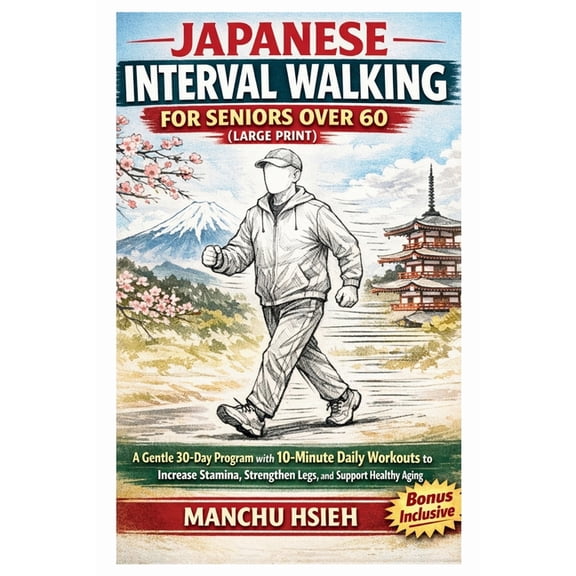 Japanese Interval Walking for Seniors Over 60 (Large Print): A Gentle 30-Day Program with 10-Minute Daily Workouts to In, (Paperback)