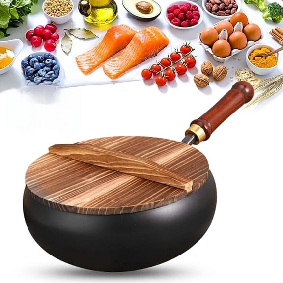 Japanese Iron Pan for Cooking,Uncoated Thick Iron Pot, Japanese Uncoating Cast Iron Pot, Multi-functional Non-Stick Cast Irons Wok , High Purity Irons Frying Pan for Cooking