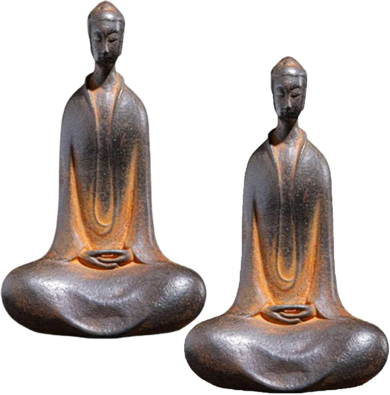 Japanese Iron Zazen Buddha,Cast Iron Monk Figurine