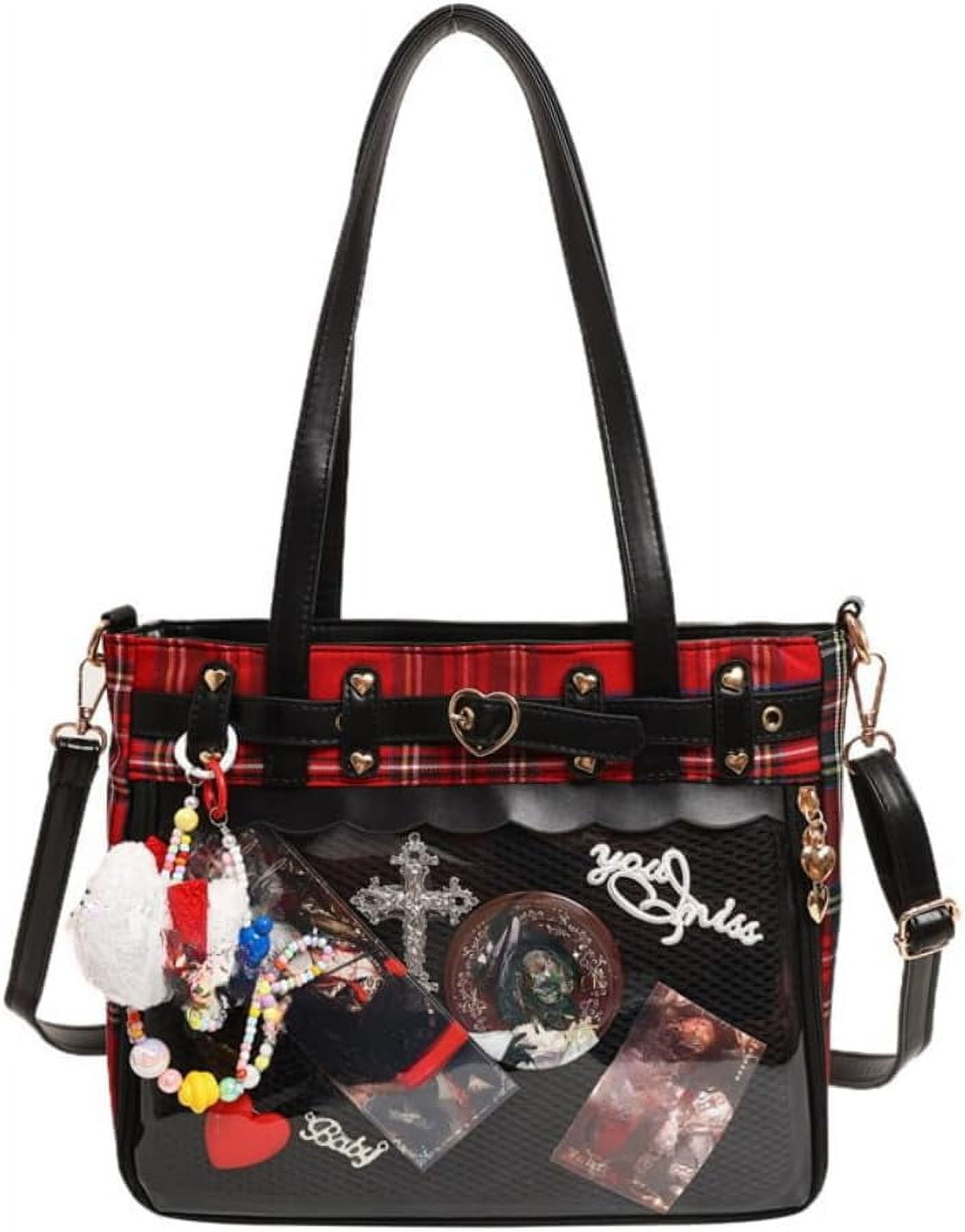 JUYGO Japanese Ita Bag Y2K Goth Cute Bags Kawaii Bags Crossbody Purse Messenger Bags for Women Shoulder Bag Tote