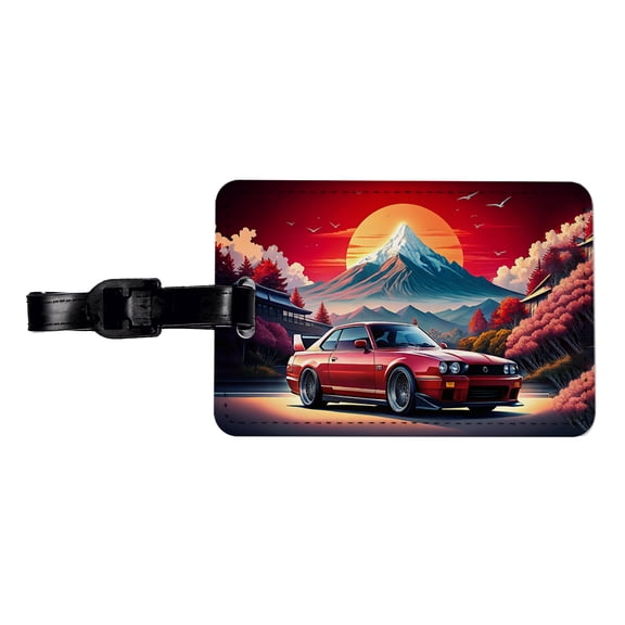 Japanese JDM Car Art Faux Leather Travel Luggage Tag
