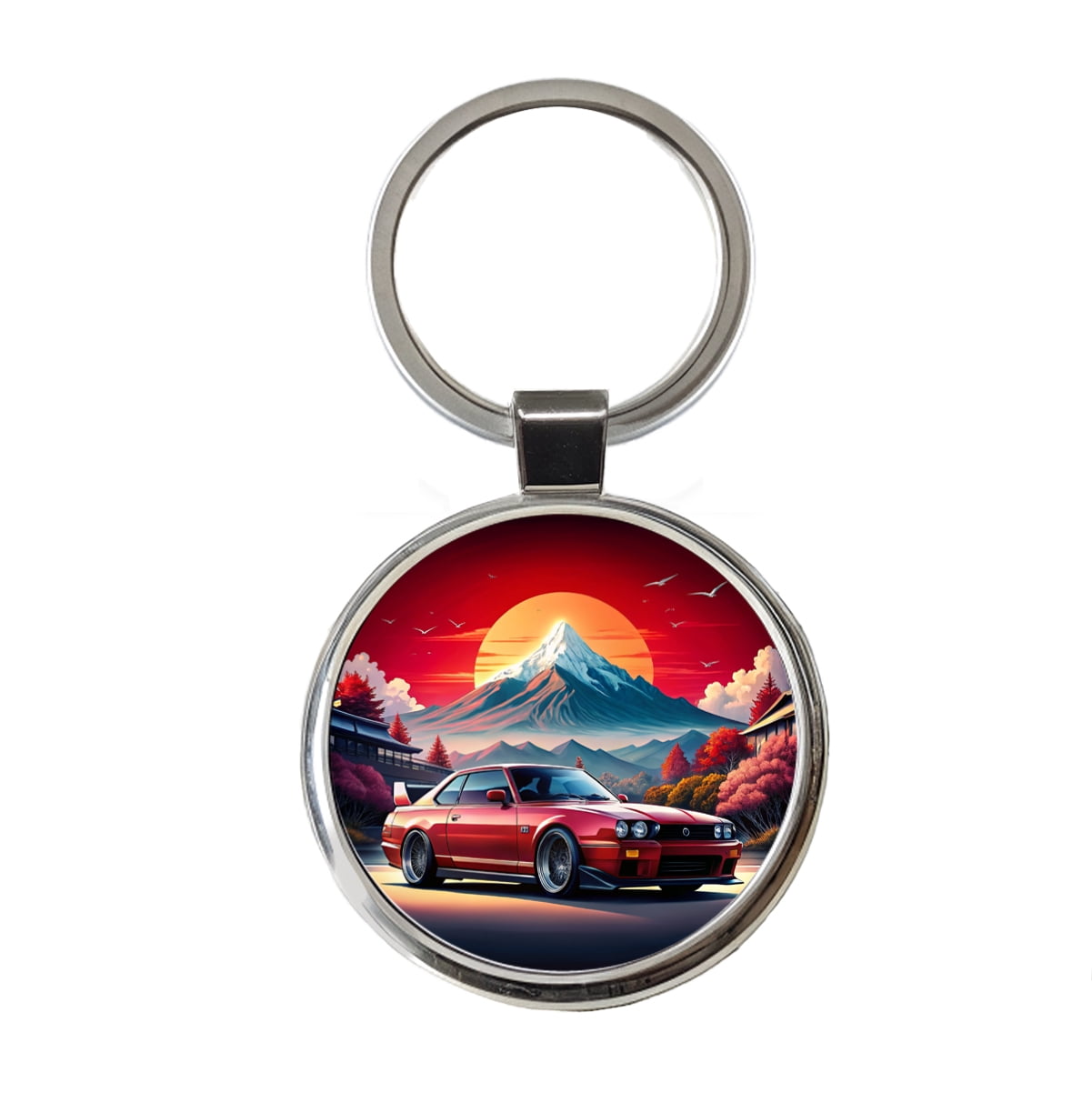 Japanese JDM Car Art Metal Round Keychain - Walmart.com