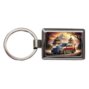 Japanese JDM Tuner Car Art Landscape Metal Rectangle Keychain