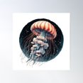 thumbnail image 1 of Japanese Jellyfish Poster Wall Art, Modern Wall Decor For Living Room Bedroom, 24x36 UNFRAMED, 1 of 3
