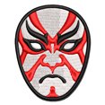 thumbnail image 1 of Japanese Kabuki Opera Mask Applique Multi-Color Embroidered Iron-On Patch - 3 Inch Medium, 1 of 5