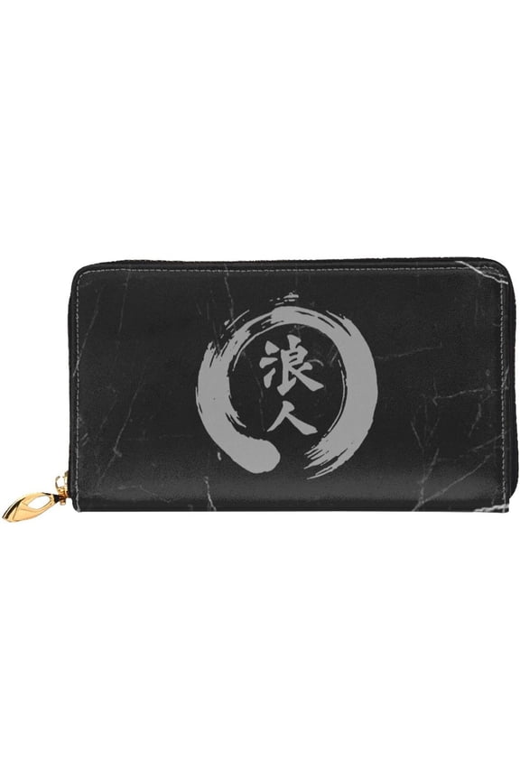 Japanese Kanji Character Ronin Wallet Card Bag Leather Wallet