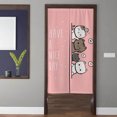 thumbnail image 1 of Japanese Kawaii Art Noren Door Curtain, Four Kittens Pink Pattern Doorway Curtain, For Kitchen Partition Bedroom Door Privacy Decor, 1 of 5