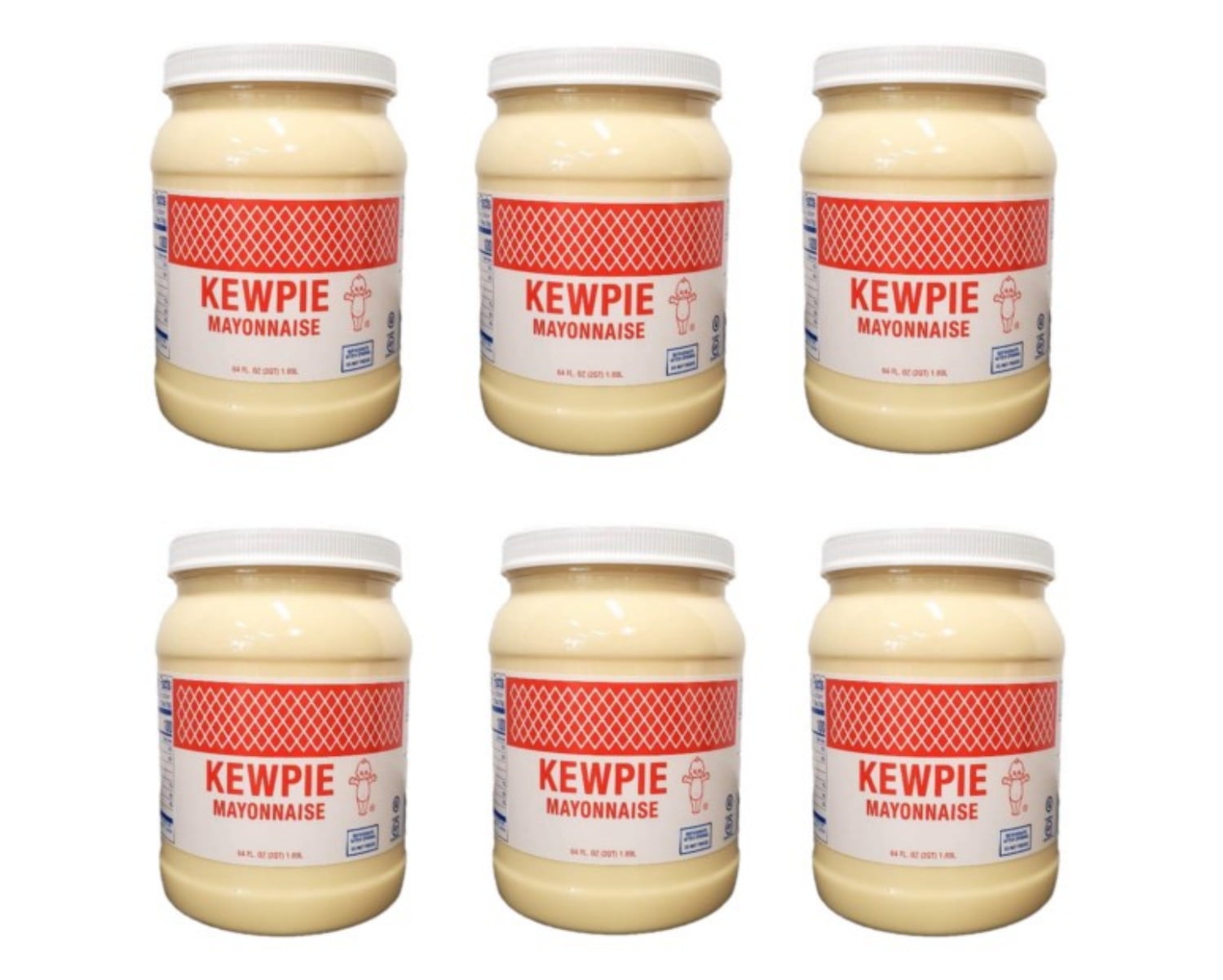 Japanese Kewpie Mayonnaise, 64 Fl Oz Each (Pack of 6 1 Case