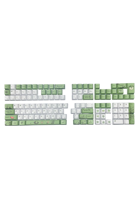 Japanese Keycap Frogs Theme Keycaps Set,XDA/OEM Profile PBT Dye Sublimation for 61/64/68/87/98/104 Mechanical Keyboard