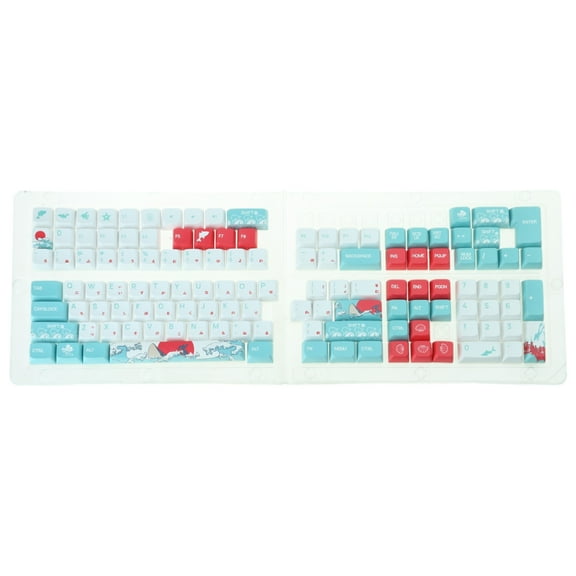 Japanese Keycaps Set for 61/64/68/75/87/98/104/108 Mechanical Keyboards, XDA/OEM Profile Coral Sea Design Keycaps