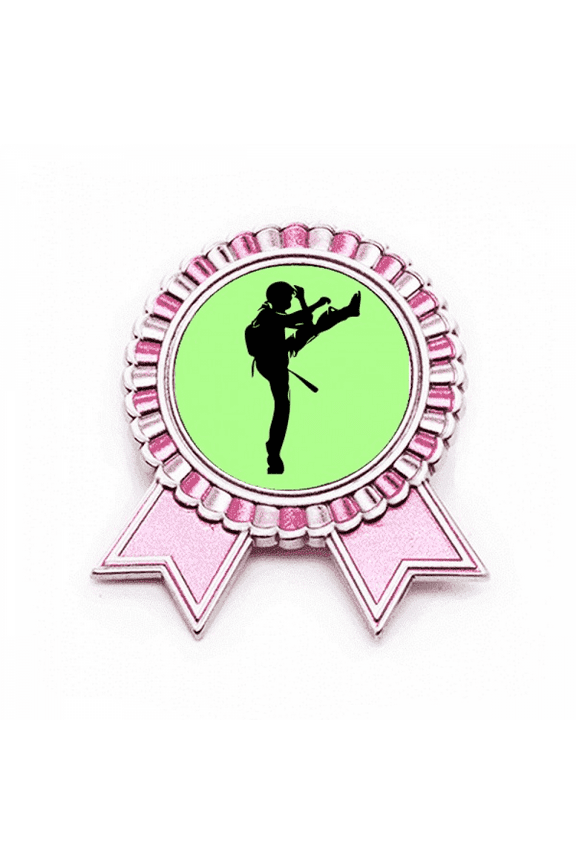 Japanese Kick Fitness Fitness Badge Brooch Pin Pink Winner Award Medal