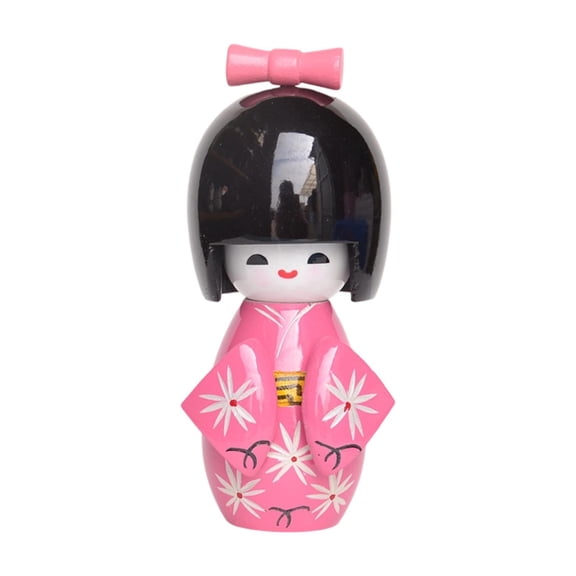 Japanese Kimono Geisha Doll Desk Figure Folk Ethnic Decoration Wood Sculpture for Bedroom Living Room Gift