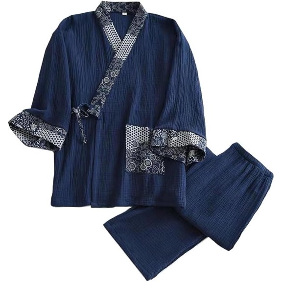 Japanese Kimono Men's Nightwear Loose Casual Home Pajamas